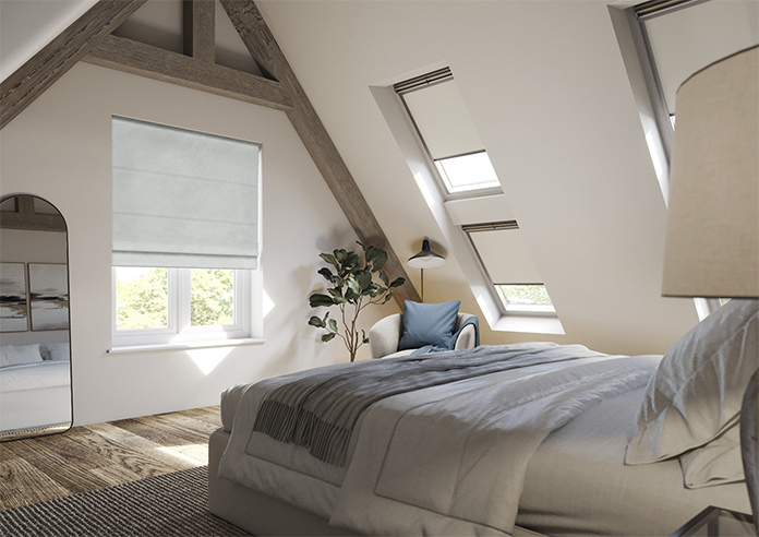 Odessa Velvet, Silver - Roman Blind - Image 6